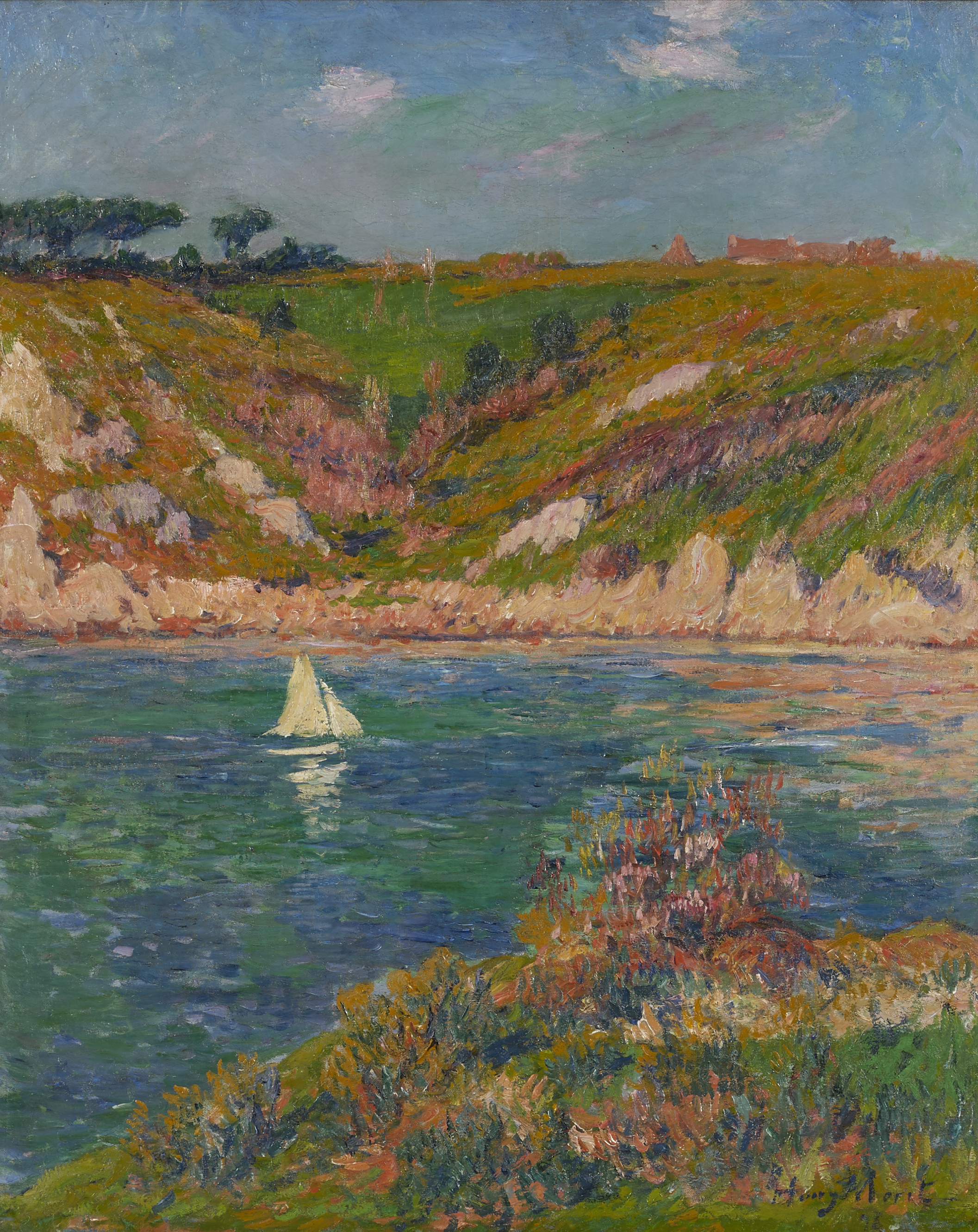 Henry MORET, Voilier en Bretagne, 1898, huile sur toile, collection musée des Beaux-Arts de Brest