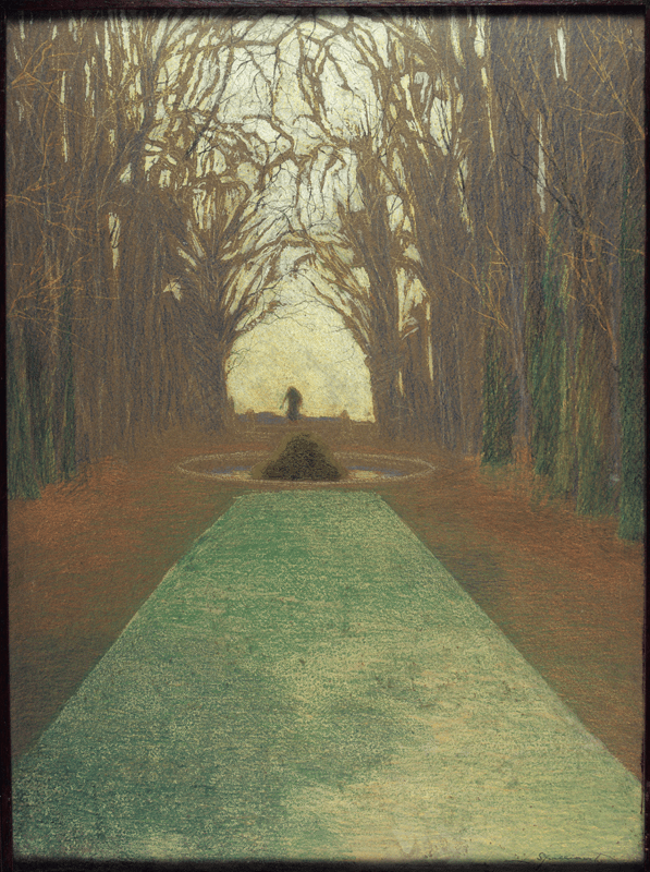 Léon SPILLIAERT, Le parc royal à Bruxelles, vers 1917, pastel sur papier, collection musée des Beaux-Arts de Brest