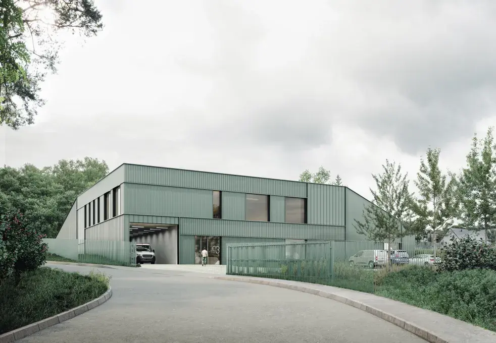 Vue 3D d'un bâtiment.