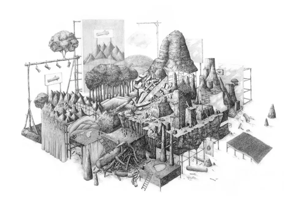 Nicolas Desveronnières, Forêt, 2019, graphite sur papier, collection musée des Beaux-Arts de Brest