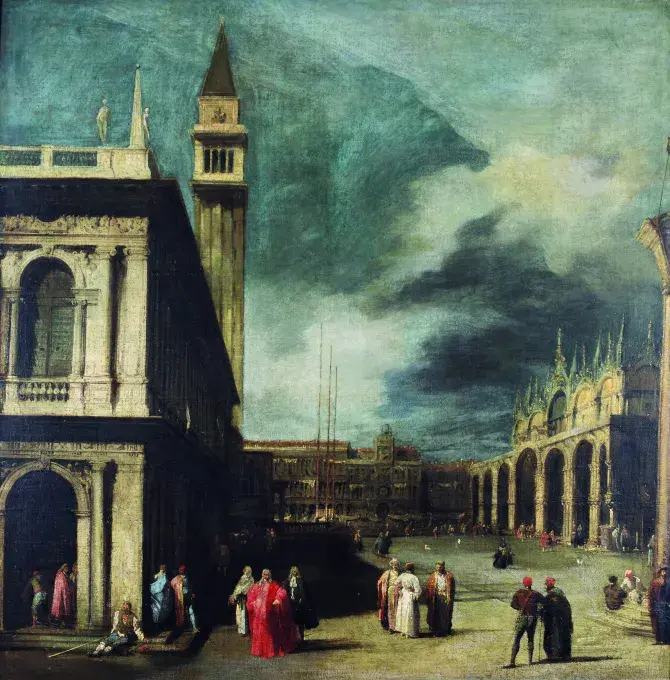 Giovanni Antonio CANAL dit CANALETTO , Venise, la Piazzetta San Marco, vers 1740, huile sur toile, collection musée des Beaux-Arts de Brest