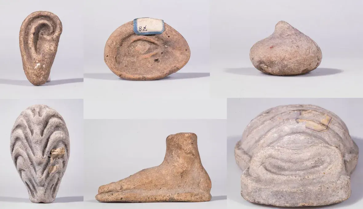 Ex-voto anatomiques, 2e siècle av. J-C, terre cuite, collection musée des Beaux-Arts de Brest.