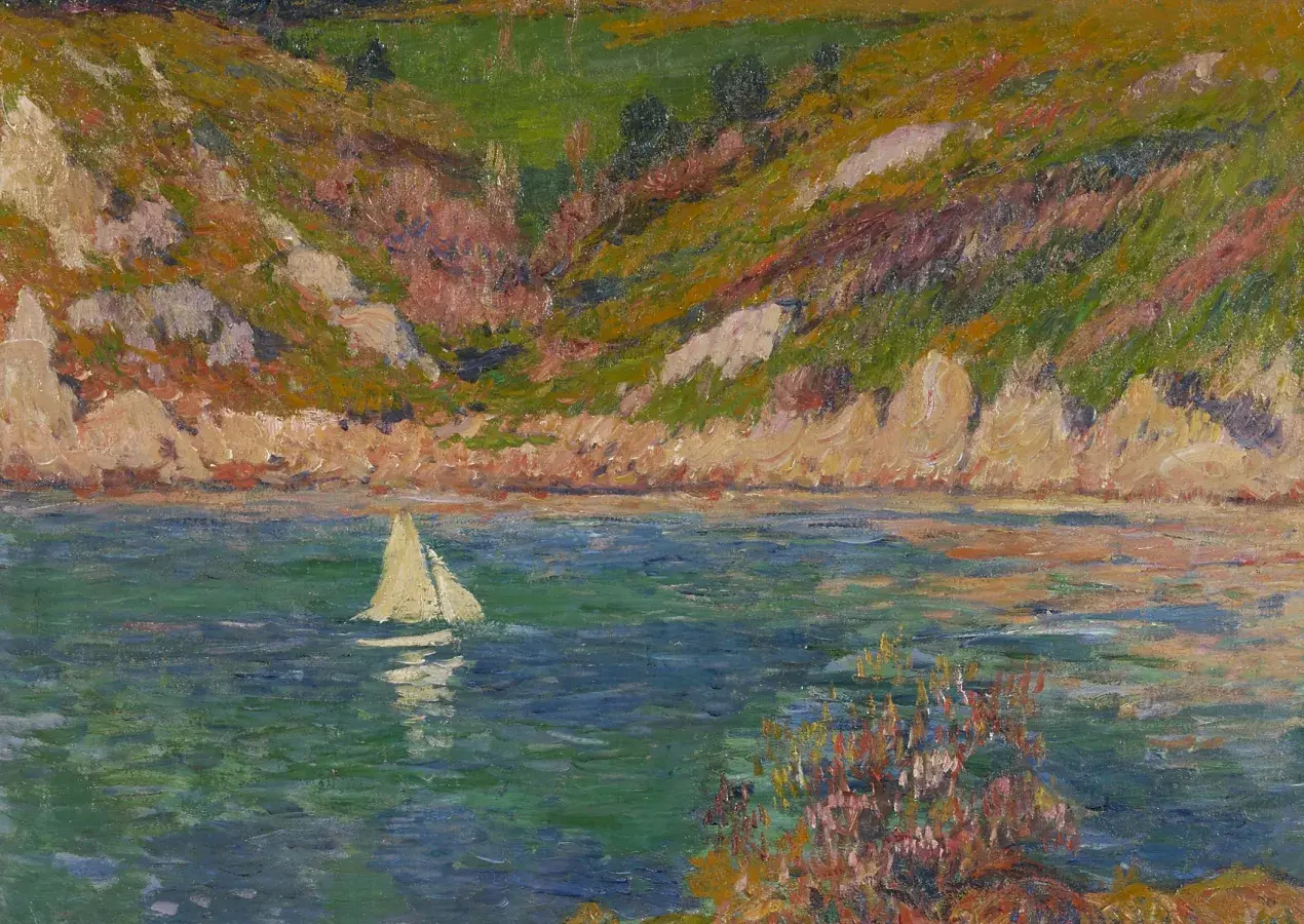 Henry MORET, Voilier en Bretagne, 1898, huile sur toile, collection musée des Beaux-Arts de Brest