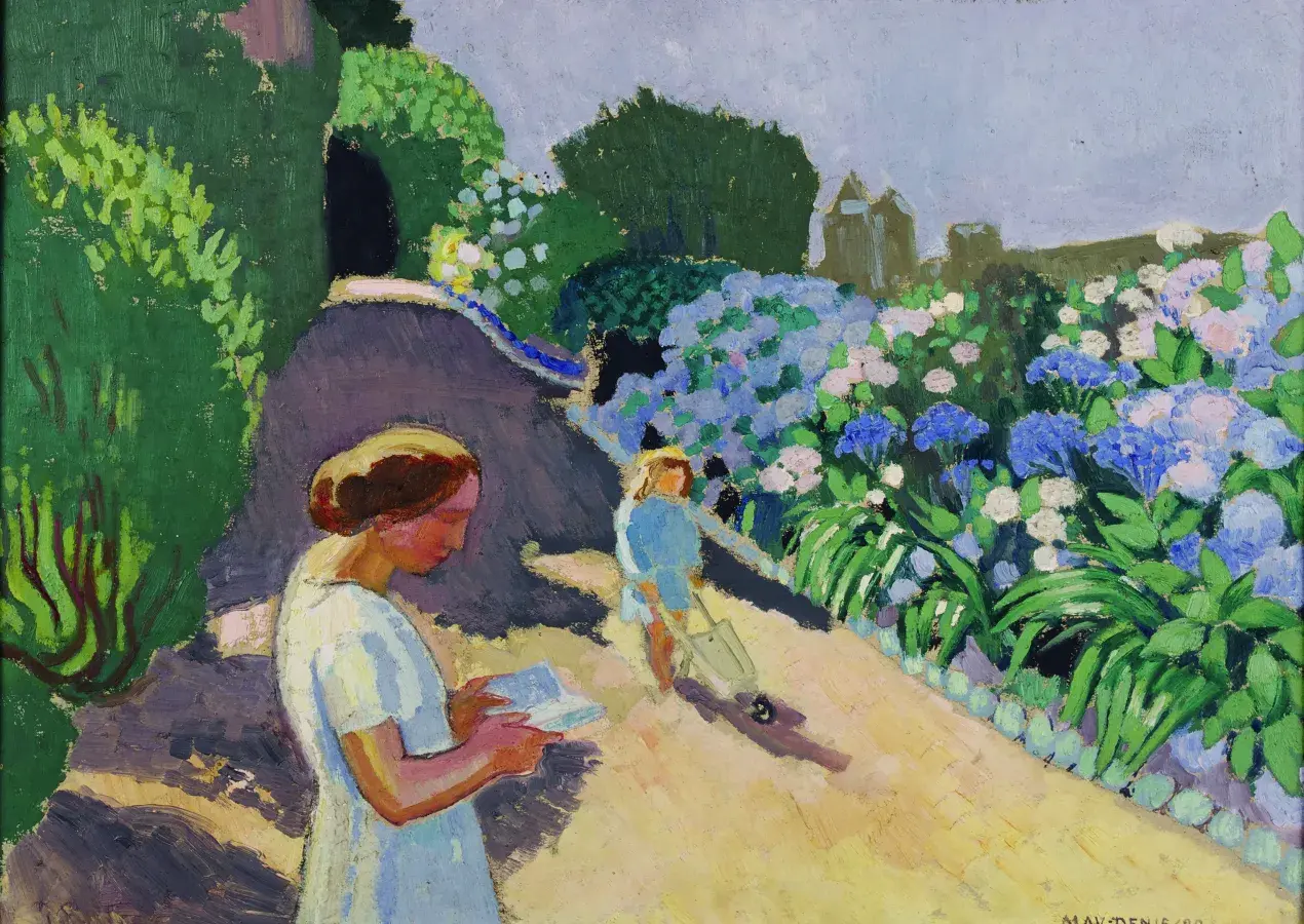 Maurice DENIS, Malon et les hortensias,1887, huile sur toile, collection musée des Beaux-Arts de Brest