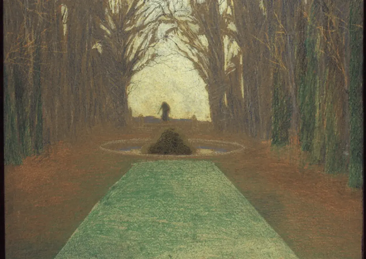 Léon SPILLIAERT, Le parc royal à Bruxelles, vers 1917, pastel sur papier, collection musée des Beaux-Arts de Brest