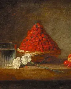 Jean Siméon Chardin, Panier de fraises,1761, huile sur toile, Paris, musée du Louvre