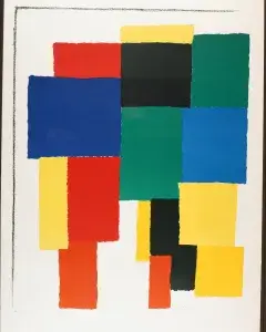 Sonia Delaunay, Love, vers 1970, lithographie en couleurs, collection musée des Beaux-Arts de Brest