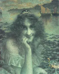 Lucien Lévy-Dhurmer, La magicienne Circé, 1897, pastel, crayon noir et peinture dorée sur papier vergé