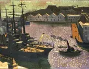 Maurice DENIS, Le port de Brest, 1932, huile sur toile, collection musée des Beaux-Arts de Brest