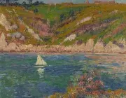 Henry MORET, Voilier en Bretagne, 1898, huile sur toile, collection musée des Beaux-Arts de Brest