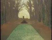 Léon SPILLIAERT, Le parc royal à Bruxelles, vers 1917, pastel sur papier, collection musée des Beaux-Arts de Brest
