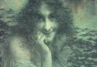 Lucien Lévy-Dhurmer, La magicienne Circé, 1897, pastel, crayon noir et peinture dorée sur papier vergé