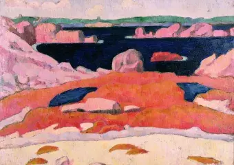 Émile BERNARD, La mer sauvage, Saint-Briac, 1891, huile sur toile marouflée sur contreplaqué, collection musée des Beaux-Arts de Brest