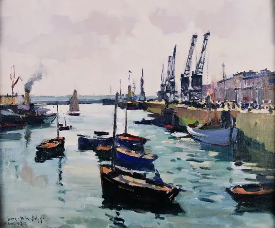Lucien-Victor DELPY, Brest, le port de commerce, 1929, huile sur toile, collection musée des Beaux-Arts de Brest