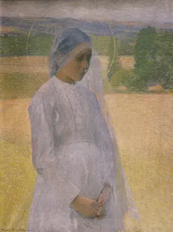 Henri MARTIN, Jeune sainte, 1891, huile sur toile, collection musée des Beaux-Arts de Brest
