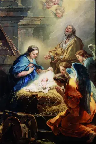 Carle VAN LOO, L’Adoration des anges, 1751, huile sur toile, collection musée des Beaux-Arts de Brest