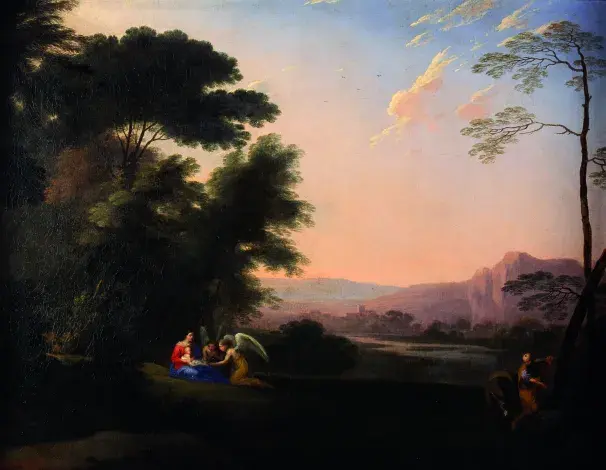 Herman van SWANEVELT, Le repos de la Sainte Famille, 1646-1647, huile sur toile, collection musée des Beaux-Arts de Brest