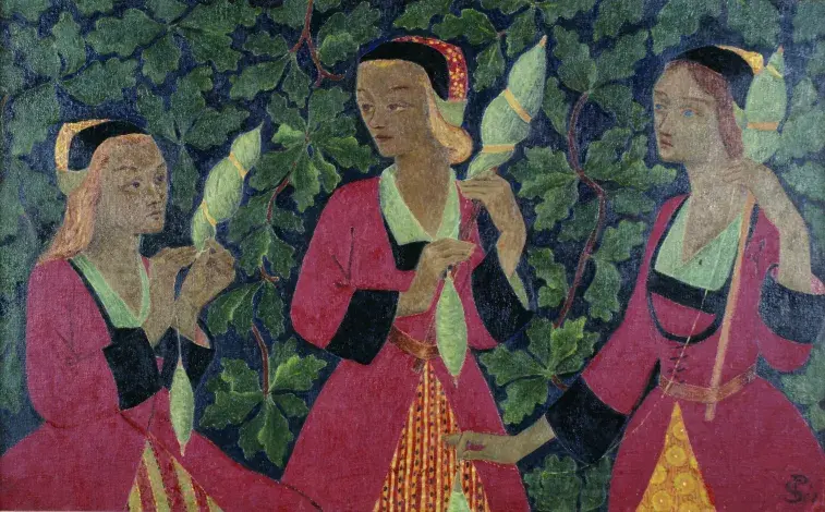 Paul SÉRUSIER, Les trois fileuses, 1918, huile sur toile, collection musée des Beaux-Arts de Brest