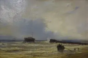 Théodore GUDIN, La jetée à Calais, 1839, huile sur toile, collection musée des Beaux-Arts de Brest