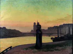 Edmond AMAN-JEAN, Sainte Geneviève devant Paris, 1885, huile sur toile, collection musée des Beaux-Arts de Brest