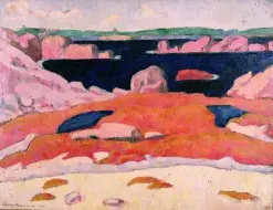 Émile BERNARD, La mer sauvage, Saint-Briac, 1891, huile sur toile marouflée sur contreplaqué, collection musée des Beaux-Arts de Brest