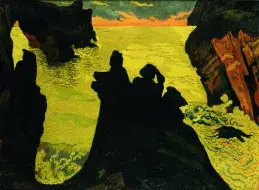 Georges LACOMBE, La mer jaune, Camaret, 1892, huile sur toile, collection musée des Beaux-Arts de Brest