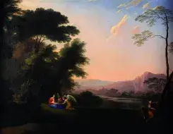 Herman van SWANEVELT, Le repos de la Sainte Famille, 1646-1647, huile sur toile, collection musée des Beaux-Arts de Brest
