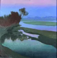 Charles-Marie DULAC, Le Rhône à Avignon, 1898, huile sur toile, collection musée des Beaux-Arts de Brest