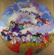 Jean-Julien LEMORDANT, La danse bretonne, 1912, huile sur toile, collection musée des Beaux-Arts de Brest
