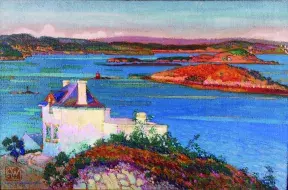 Henry de WAROQUIER, Maison blanche au bord de la mer, 1908, huile sur toile, Dépôt du Musée d’Orsay