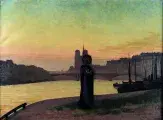 Edmond AMAN-JEAN, Sainte Geneviève devant Paris, 1885, huile sur toile, collection musée des Beaux-Arts de Brest