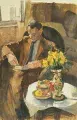 Marie-Renée CHEVALLIER-KERVERN, Portrait de Charles Estienne, vers 1937, gouache sur papier, collection musée des Beaux-Arts de Brest