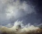 Louis Ambroise GARNERAY, Le naufragé, 19e siècle, huile sur toile, collection musée des Beaux-Arts de Brest