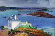 Henry de WAROQUIER, Maison blanche au bord de la mer, 1908, huile sur toile, Dépôt du Musée d’Orsay