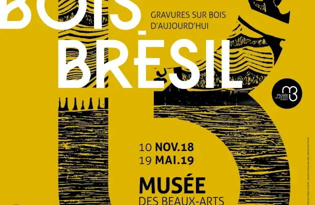 Affiche de l'exposition Bois Brésil. Gravures sur bois d'aujourd'hui