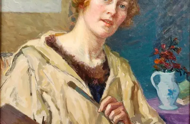 Mary Piriou, Autoportrait, 1916, huile sur toile, collection Musée des Beaux-Arts de Brest métropole, Don de Madame Rigoussen, 2003
